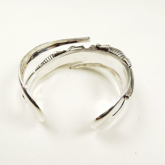 Barry Kieselstein-Cord Sterling Silver Alligators W/Diamond Eyes Cuff Bracelet - Picture 5 of 11